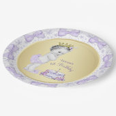 Paarse Lavendel Gouden Prinses 1e Verjaardagsfeest Papieren Bordje (Gekanteld)