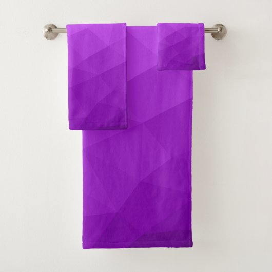 Paarse lavendel gradiënt geometrisch mesh patroon bad handdoek (Insitu)