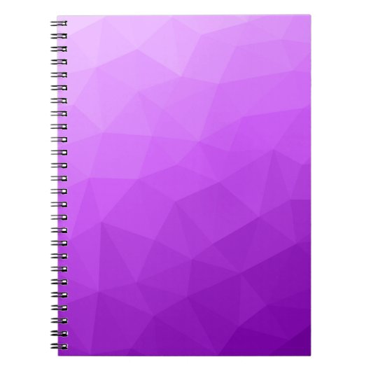 Paarse lavendel gradiënt geometrisch mesh patroon notitieboek (Voorkant)