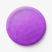 Paarse lavendel gradiënt geometrisch mesh patroon papieren bordje (Voorkant)