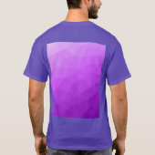 Paarse lavendel gradiënt geometrisch mesh patroon t-shirt (Achterkant)
