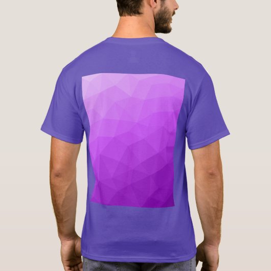Paarse lavendel gradiënt geometrisch mesh patroon t-shirt (Achterkant)
