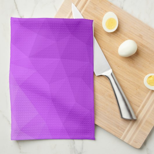 Paarse lavendel gradiënt geometrisch mesh patroon theedoek (Quarter Fold)