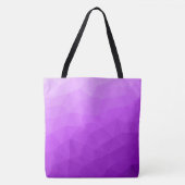 Paarse lavendel gradiënt geometrisch mesh patroon tote bag (Voorkant)