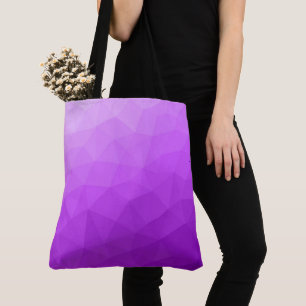Paarse lavendel gradiënt geometrisch mesh patroon tote bag