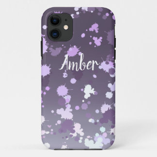 Paarse Lavendel Gradiënt Verfspat Personalized Case-Mate iPhone Case