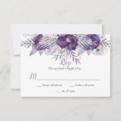 Paarse Lavendel Grijs Waterverf Rozen RSVP (Voorkant)