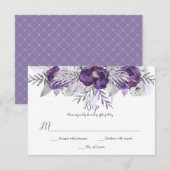 Paarse Lavendel Grijs Waterverf Rozen RSVP (Voorkant / Achterkant)