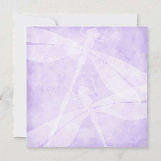 Paarse, lavendel grillige libel vleermuis mitzvah kaart (Achterkant)