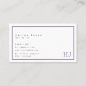 Paarse lavendel Hallo geweldige schoonheidsminimal Visitekaartje (Achterkant)