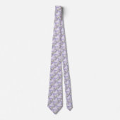 Paarse lavendel halsdoek met bloemenprint stropdas (Voorkant)