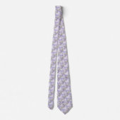 Paarse lavendel halsdoek met bloemenprint stropdas (Achterkant)