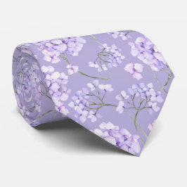 Paarse lavendel halsdoek met bloemenprint stropdas
