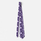 Paarse lavendel halsdoek met bloemenprint stropdas (Achterkant)