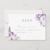 Paarse Lavendel Haze Bloemen Bruiloft RSVP Kaartje (Voorkant)