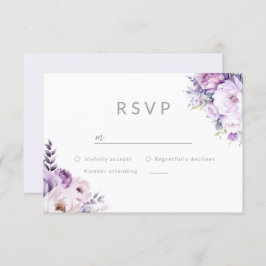 Paarse Lavendel Haze Bloemen Bruiloft RSVP Kaartje