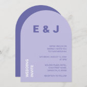 Paarse lavendel huwelijksuitnodiging kaart (Voorkant / Achterkant)
