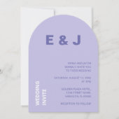 Paarse lavendel huwelijksuitnodiging kaart (Voorkant)