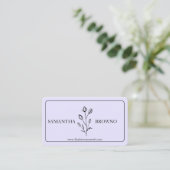 Paarse Lavendel Ingelijste Bloem Visitekaartje (Staand voorkant)