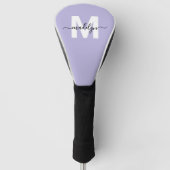 Paarse Lavendel Initiële Naam Monogram Golfheadcover (Voorkant)