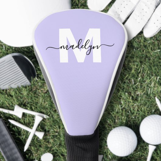 Paarse Lavendel Initiële Naam Monogram Golfheadcover