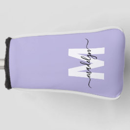 Paarse Lavendel Initiële Naam Monogram Golfheadcover