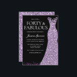 Paarse Lavendel Jurk Vrouwen 40e Verjaardagsfeestj Kaart<br><div class="desc">Paarse Lavendel Jurk Vrouwen 40e Verjaardag Party Variaties op de uitnodiging en bijpassende items in onze winkel</div>