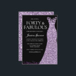 Paarse Lavendel Jurk Vrouwen 40e Verjaardagsfeestj Kaart<br><div class="desc">Paarse Lavendel Jurk Vrouwen 40e Verjaardag Party Variaties op de uitnodiging en bijpassende items in onze winkel</div>