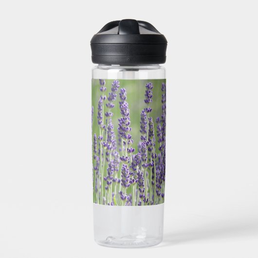 Paarse Lavendel Kruid Bloemen Waterfles (Voorkant)