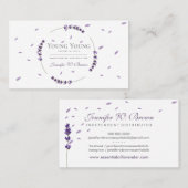 Paarse lavendel Lijst essentiële oliën Visitekaartje (Voorkant / Achterkant)