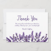 Paarse Lavendel Lila Bloem Bruiloft Dank u Bedankkaart (Voorkant)