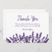 Paarse Lavendel Lila Bloem Bruiloft Dank u Bedankkaart (Voorkant / Achterkant)