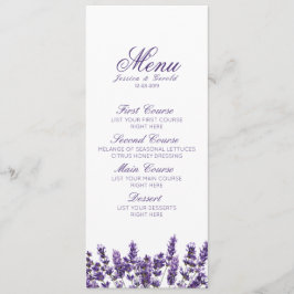 Paarse Lavendel Lila Bloem Bruiloft Menu