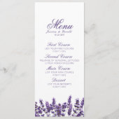 Paarse Lavendel Lila Bloem Bruiloft Menu (Voorkant)