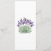 Paarse Lavendel Lila Bloem Bruiloft Menu (Achterkant)