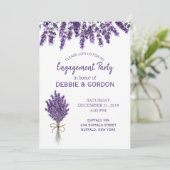 Paarse Lavendel Lila Bloem Bruiloft Verloving Kaart (Staand voorkant)