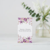 Paarse Lavendel Lila Bloemen Chic Verwijs een vrie Aanbevelingskaartje (Staand voorkant)