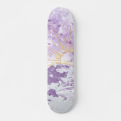Paarse Lavendel Lila Goud Zonsondergang Zon & Zee  Persoonlijk Skateboard (Voorkant)