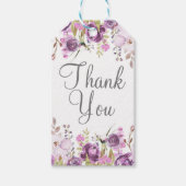 Paarse Lavendel Lila Waterverf Bloemenbruiloft Cadeaulabel (Voorkant)