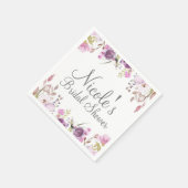 Paarse Lavendel Lila Waterverf Bloemenbruiloft Servet (Hoek)
