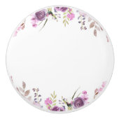 Paarse Lavendel Lila Waterverf Floral Chic Keramische Knop (Voorkant)