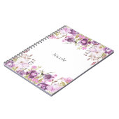 Paarse Lavendel Lila Waterverf Floral Chic Notitieboek (Linkerzijde)