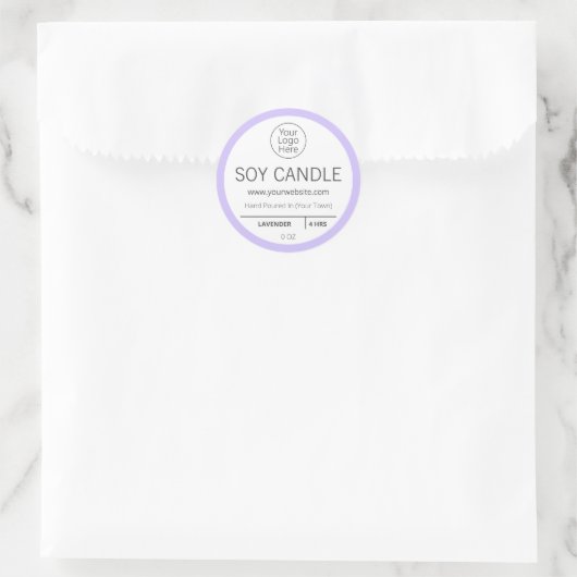 Paarse Lavendel Logo Candle Labels (Tas)