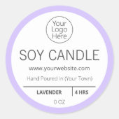 Paarse Lavendel Logo Candle Labels (Voorkant)