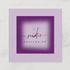 Paarse Lavendel Make-up Monogram Naam Sociale Logo Vierkante Visitekaartje