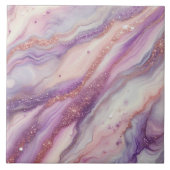 Paarse lavendel marmeren glitter aderen en werveli tegeltje (Voorkant)