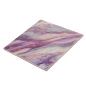 Paarse lavendel marmeren glitter aderen en werveli tegeltje (Zijkant)