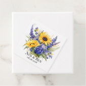 Paarse Lavendel met Zonnebloemen Bruiloft Bedankjes Labels (In situ)