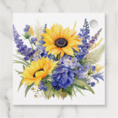 Paarse Lavendel met Zonnebloemen Bruiloft Bedankjes Labels (Achterkant)