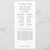 Paarse Lavendel Mint Bloemen Trouwprogramma Programmakaart (Achterkant)